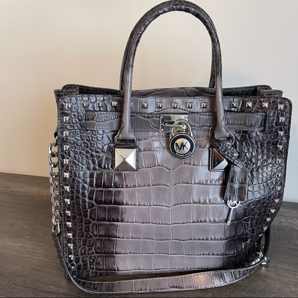 NWT Michael Kors Large Studded Hamilton Satchel